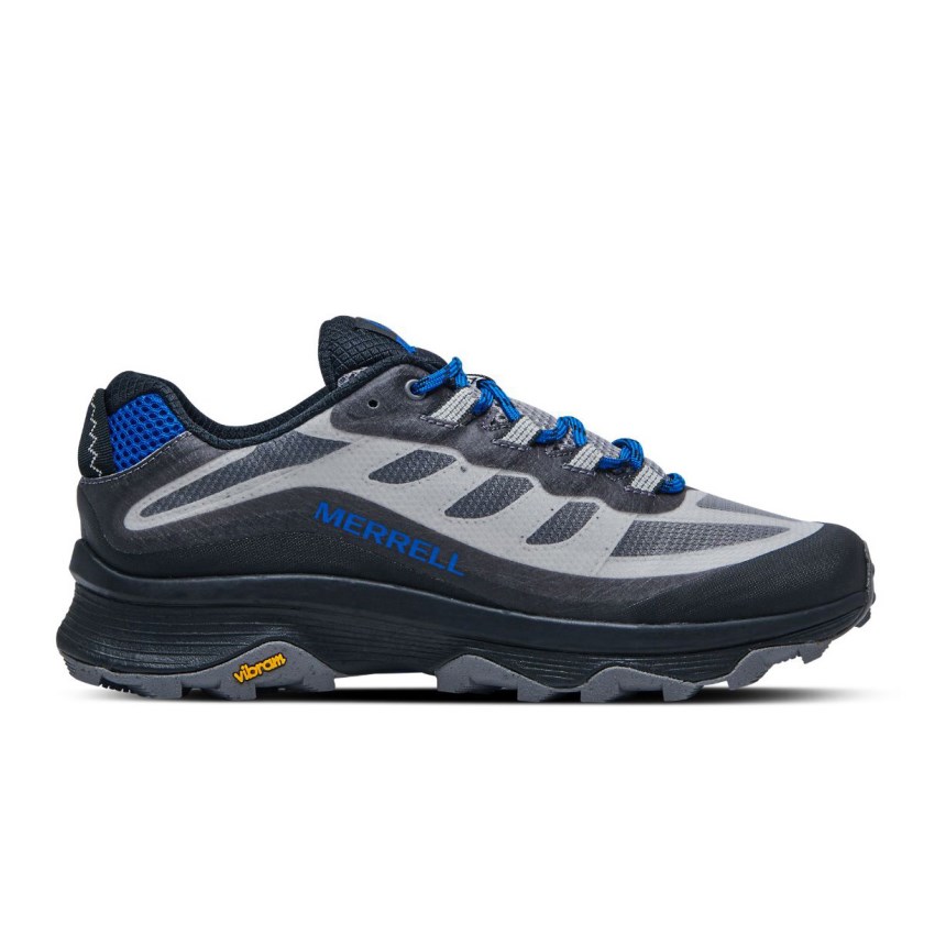 Chaussures Randonnée Merrell Moab Speed Grise/Bleu Homme | E.S.PHTQ